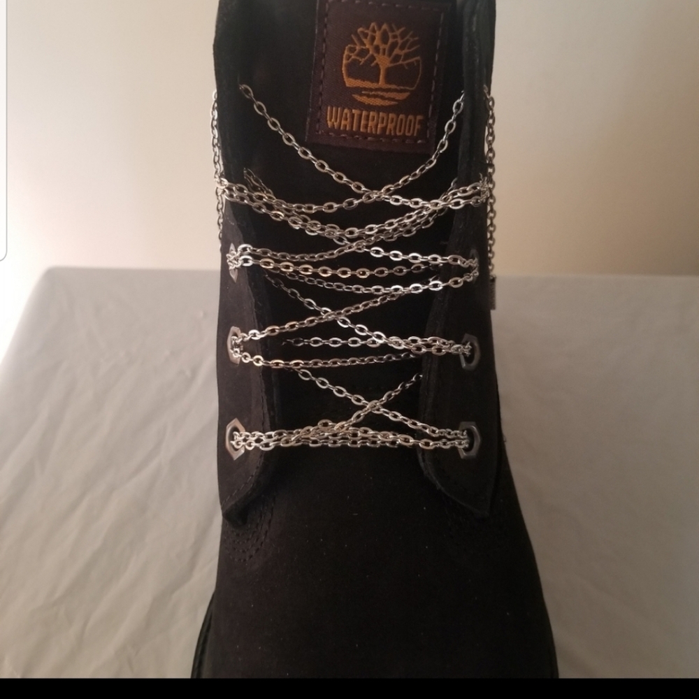 Silver Metal Chain Link Shoe Laces **NEW**